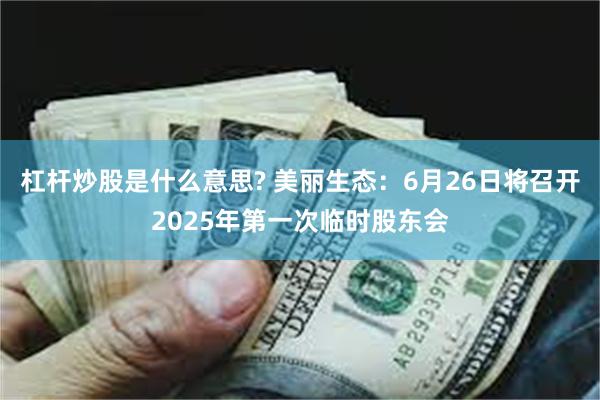 杠杆炒股是什么意思? 美丽生态：6月26日将召开2025年第一次临时股东会