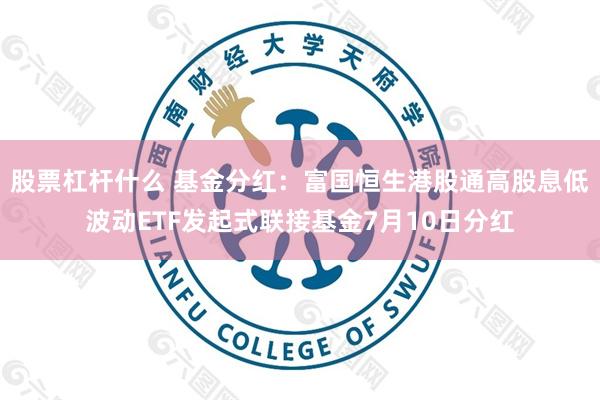 股票杠杆什么 基金分红：富国恒生港股通高股息低波动ETF发起式联接基金7月10日分红