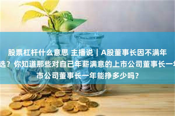 股票杠杆什么意思 主播说|A股董事长因不满年薪反对自己当选?你知道那些对自己年薪满意的上市公司董事长一年能挣多少吗?